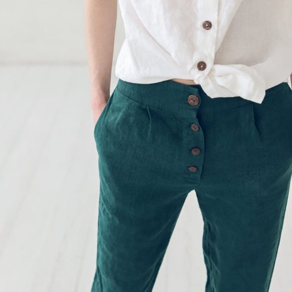 Tapered Linen Women Pants